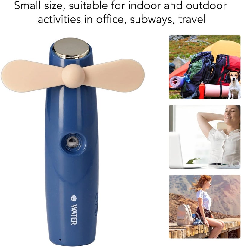 woobles Handheld Mini Fan, Portable 2 in 1 Spray Water Replenisher Fan, USB Rechargeable Small Pocket Fan, Cute Misting Fan for Outdoor Traveling - Image 2
